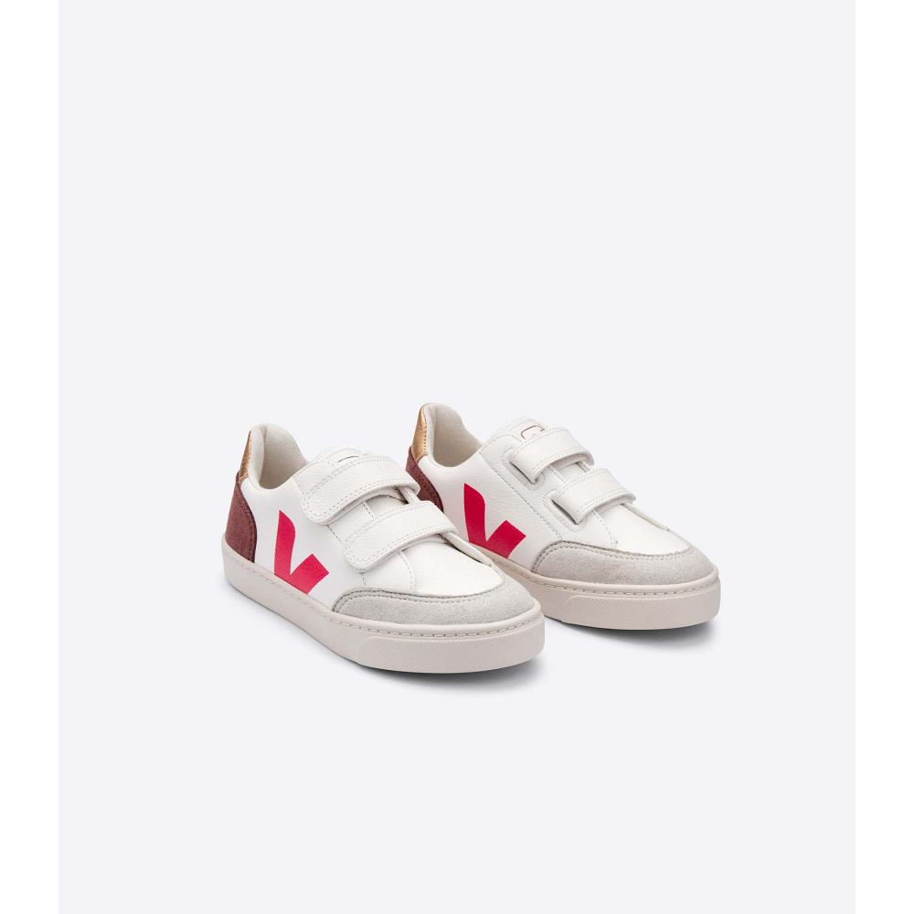 White/Orange Kids' Veja V-12 CHROMEFREE Shoes | AU 748LIS